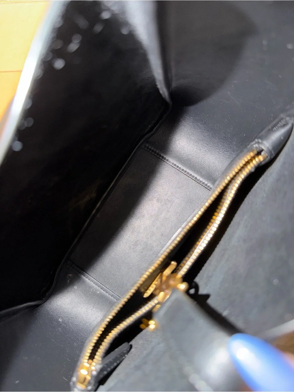 Saint Laurent Grained Leather YSL Shoulder Bag with Gold Hardware